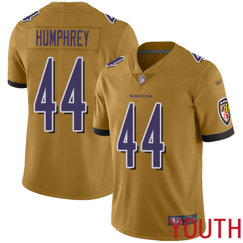 Baltimore Ravens Limited Gold Youth Marlon Humphrey Jersey NFL Football #44 Inverted Legend->youth nfl jersey->Youth Jersey